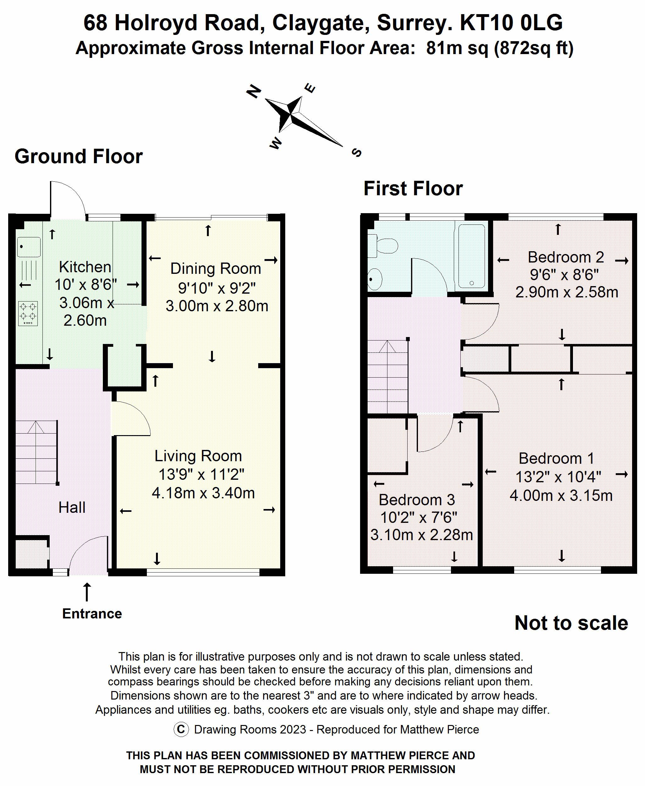 Floorplans For Holroyd Road, Claygate