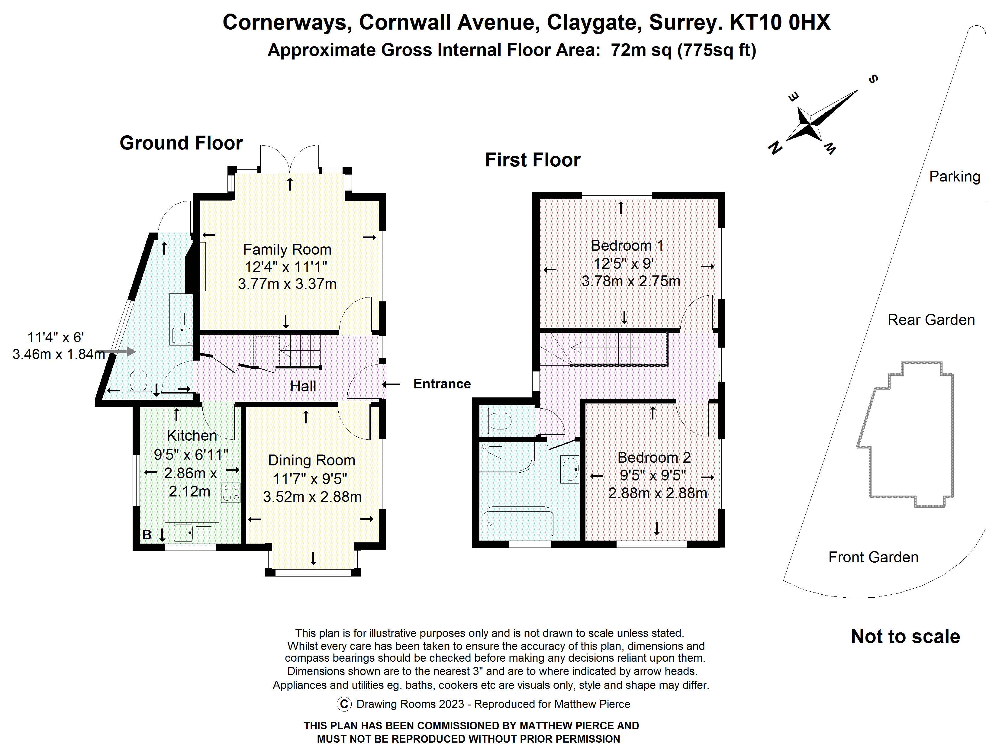 Floorplans For Cornwall Avenue, Claygate