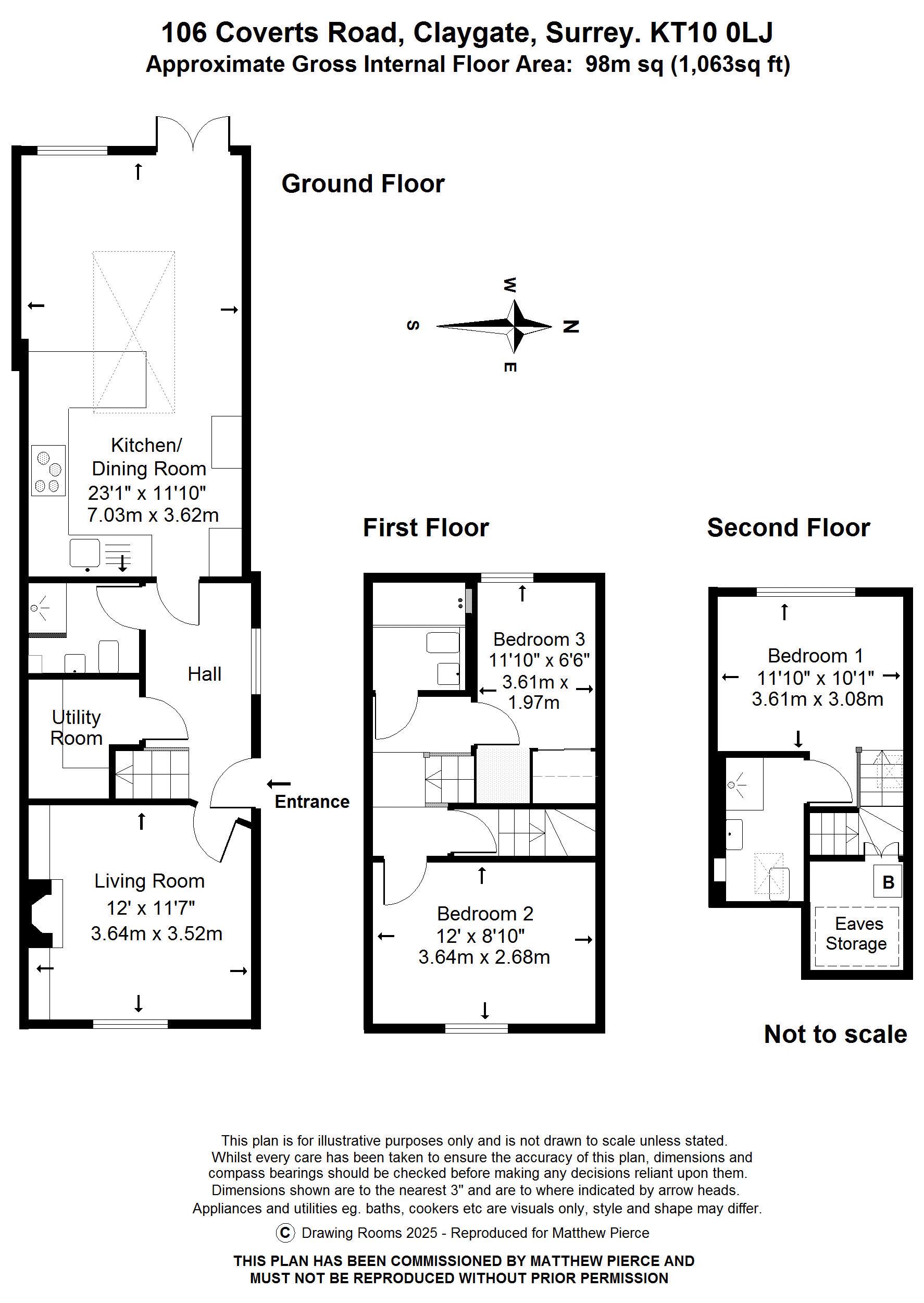 Floorplans For Coverts Road, Esher