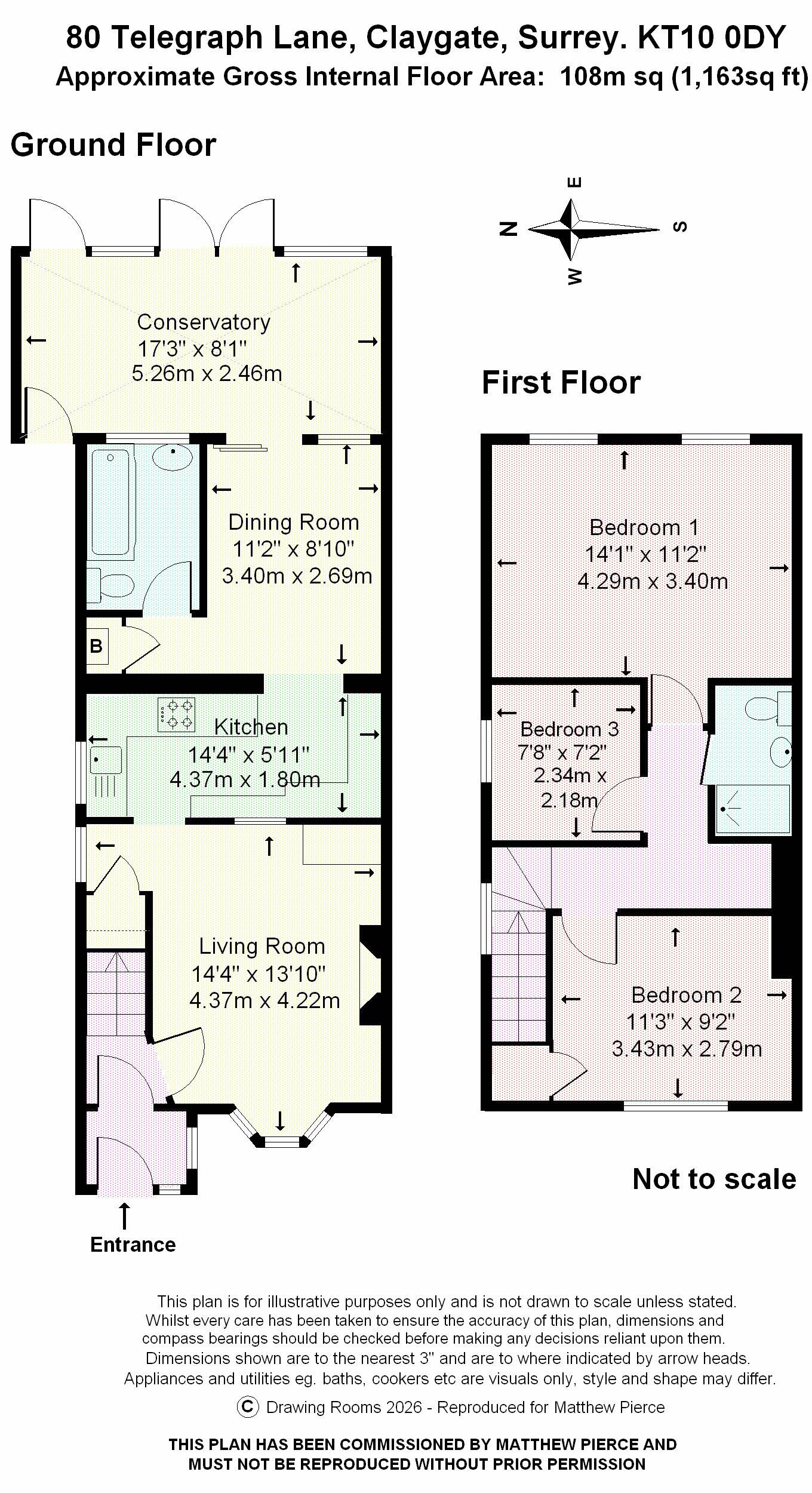 Floorplans For Telegraph Lane, Esher