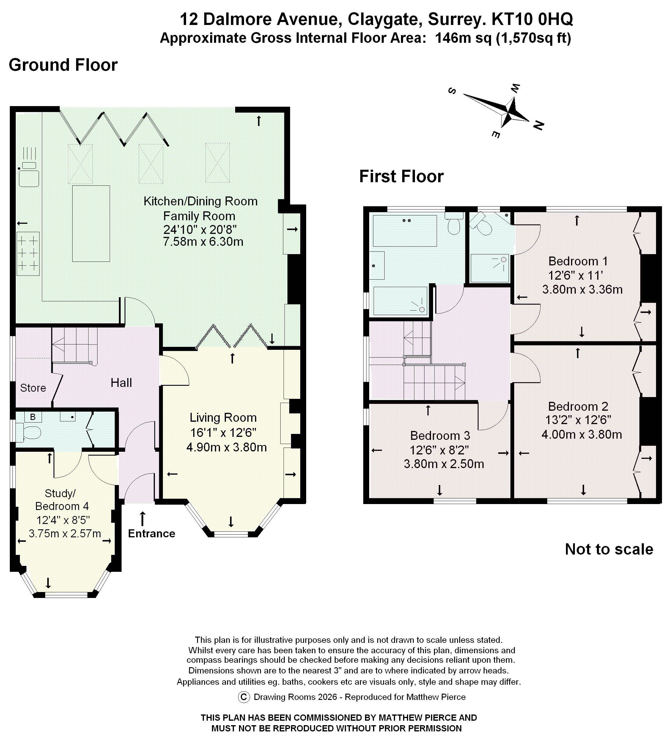 Floorplans For Dalmore Avenue, Esher