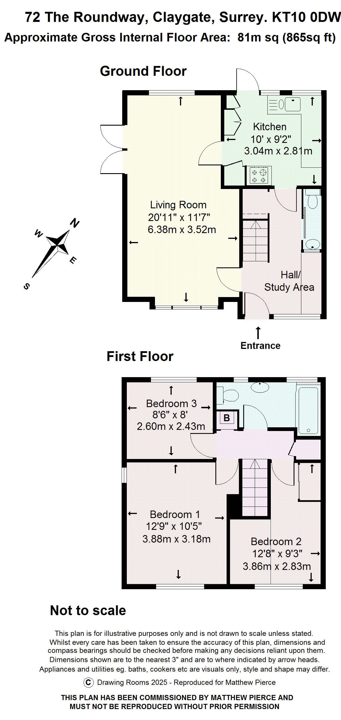 Floorplans For The Roundway Claygate Surrey