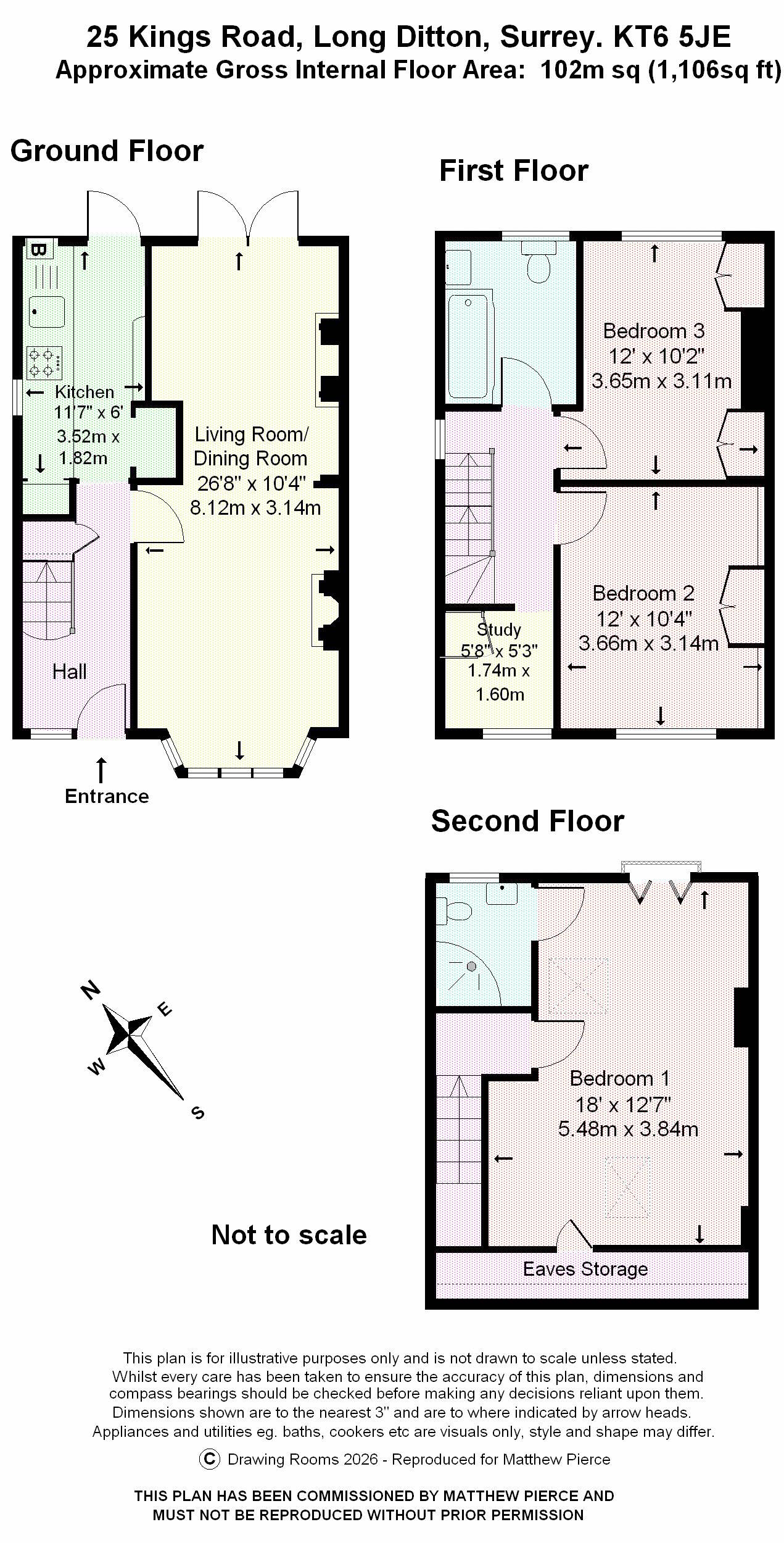 Floorplans For Kings Road, Long Ditton, Surrey