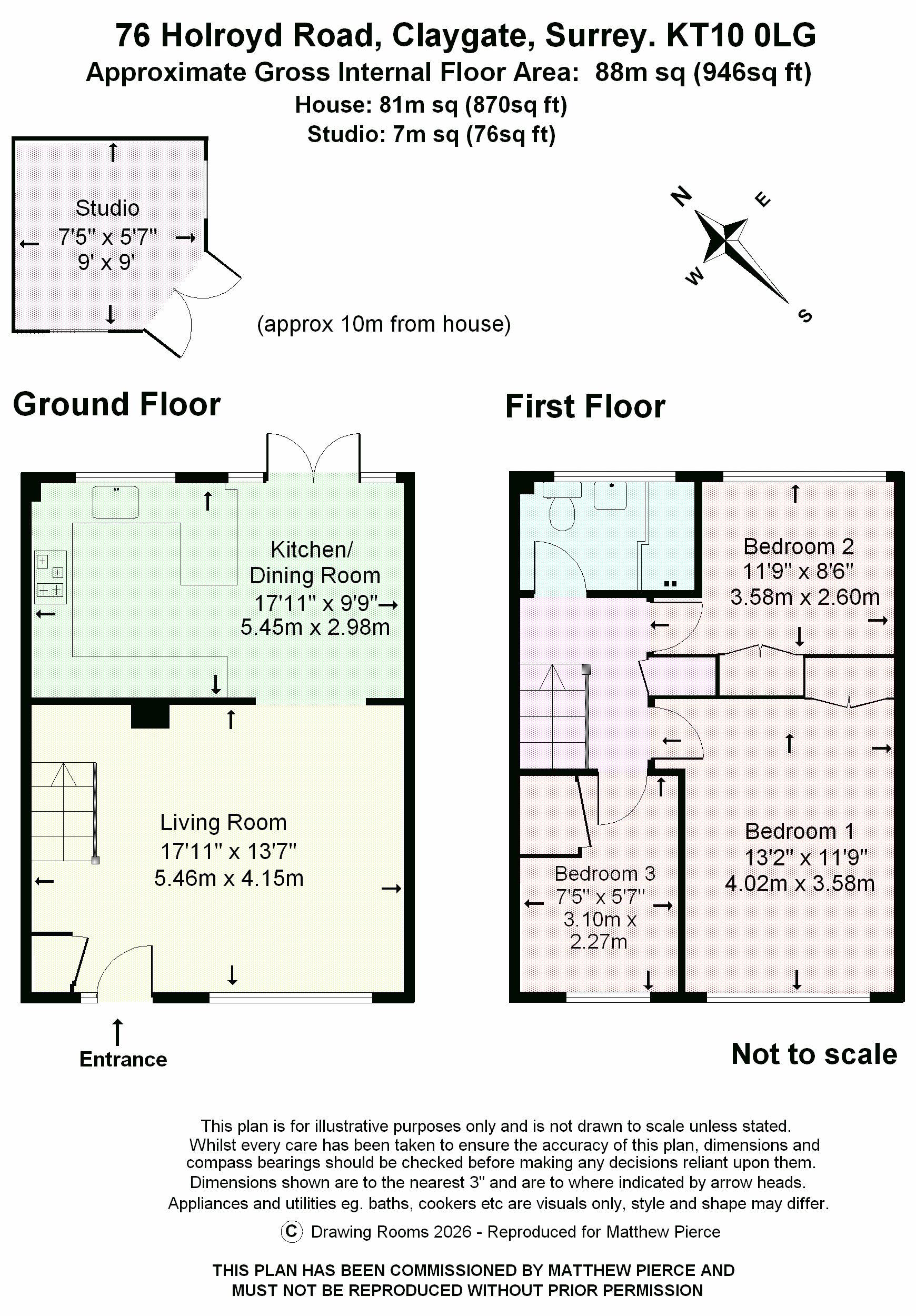 Floorplans For Holroyd Road, Claygate