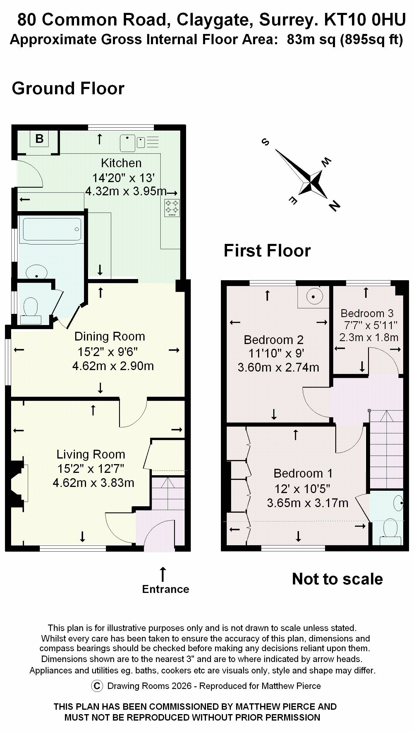 Floorplans For Common Road, Claygate