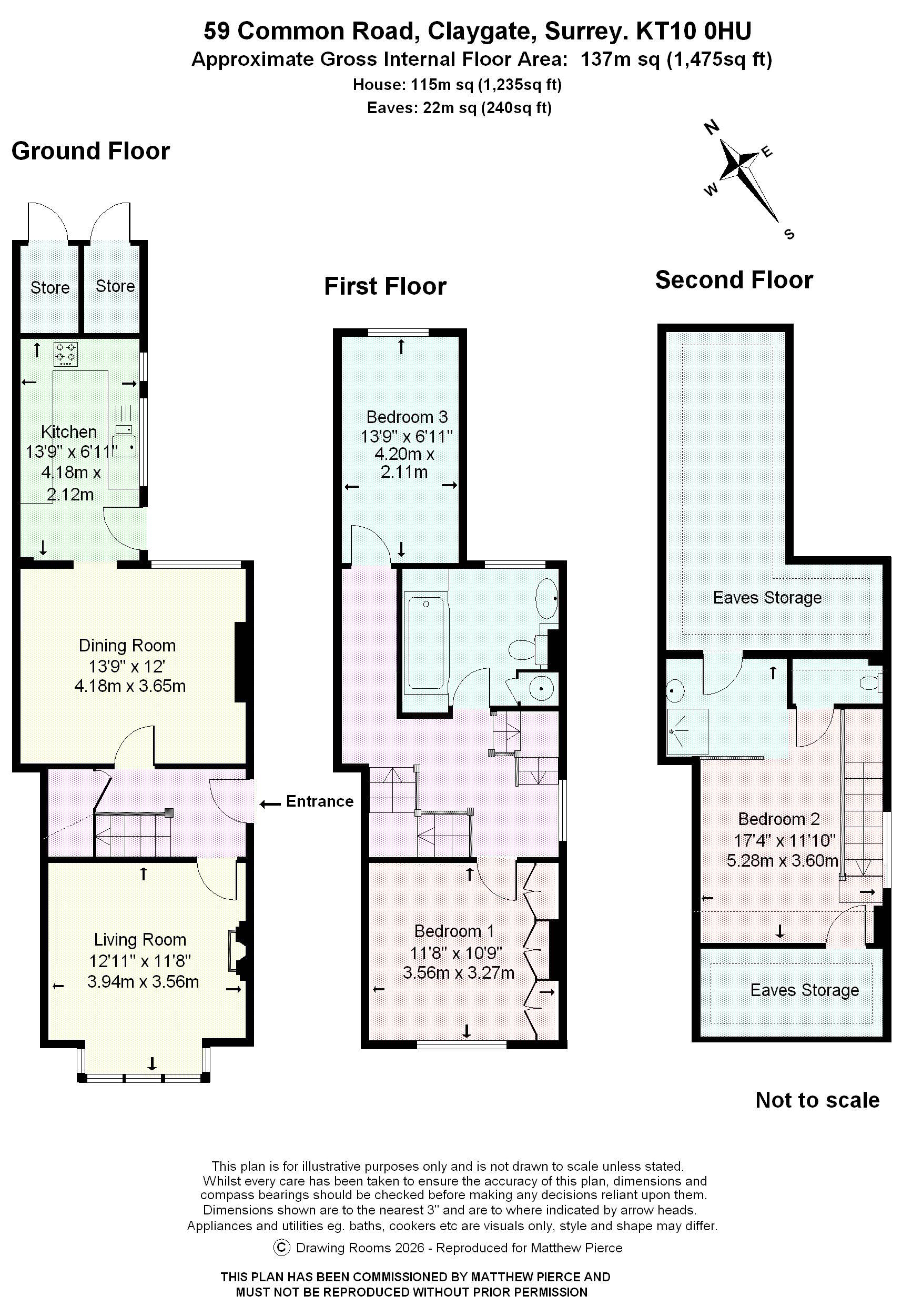 Floorplans For Common Road, Claygate